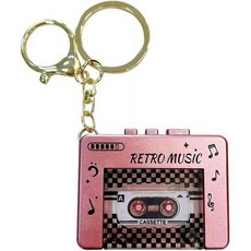 레트로 미니 카세트 플레이어 키체인 10곡이 포함된 휴대용 마이크로 카세트 플레이어 휴대용 마이크로 카세트 플레이어 백팩과 핸드백용 음악 펜던트가 포함된 키체인카툰 퍼플, 1pcs, Red