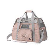 手提貓咪包透氣大容量兩隻貓外出門便攜寵物包子貓包, 1個, 淺粉色