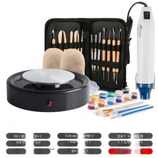 핸드메이드 도자기 공예 미니 바퀴 만들기 취미 키트 충전식 점토 기계, 1개, 미니 원형 블랙 충전식 호화