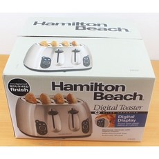 Hamilton不鏽鋼四片式烤麵包機1600W，營業用大家庭烤吐司機，五段時間調節