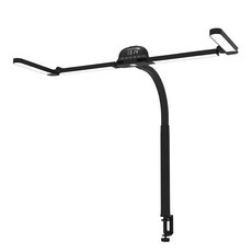 120cm 全光譜 護眼檯燈 觸控調光調色 時鐘感應 夾式, 黑色