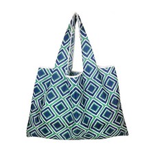 휴대용 접이식 장바구니 에코백 라지 대형 빅사이즈 쇼퍼백, 혼합 아가일, 1개