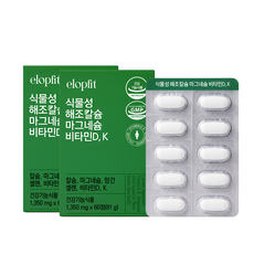 [이롭핏] 식물성 해조칼슘 마그네슘 비타민D K, 180정, 2개