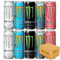 [예진마트]몬스터 에너지드링크 355ml x 10캔 혼합 울트라 그린 망고로코 파이프라이펀치 오지 레모네이드, 울트라2+그린2+망고로코2+파이프라인2+오지레모네이드2, 1세트