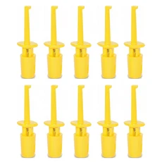 10개 미니 소형 호환 단일 훅 클립 프로브 (전자 IC 그래버용) 소형 원형 악어, 01 Yellow 10PCS