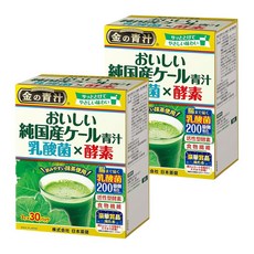 NIHON YAKKEN 케일아오지루 30포×2 국내산야채 유산균 효소녹즙, 2개