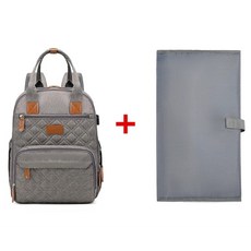 기저귀가방 랜드 엄마 기저귀 가방 대용량 여행용 백팩 분실 방지 지퍼 아기 간호 MPBJ01, [02] MPB28-lightgray-pad