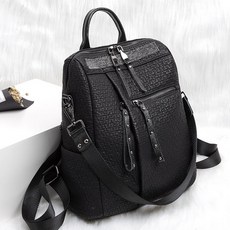 Minati NZ73 女式皮革背包, NZ73 黑色