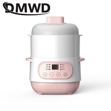 전기 세라믹 슬로우 쿠커 스튜 수프 건강 냄비 계란 식사 스티머 조리 기계 110V 220V, 옵션 1, Pink Steamer