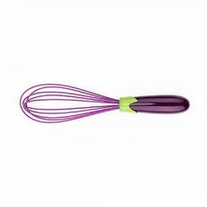 硅膠打蛋器家用鷄蛋起泡手動攪拌器攪拌棒大小號套裝 - 廚房烘焙必備, 茄子手柄小號 25CM長, 1個