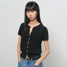 [매장정품] 제너럴아이디어 WOMAN 펀칭 스캘럽 하프 가디건 [BLACK] / GF2LKC535 3947339