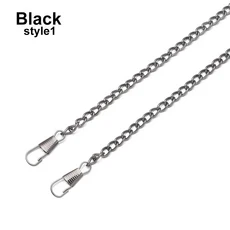 120cm 금속 가방 체인 스트랩 여성용 벨트 골드 하드웨어 핸드백 액세서리, 15 Black style1