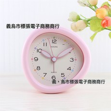 DIU 新款靜音鬧鐘高顏值學生宿舍起床鐘錶兒童臥室桌面時鐘臺式座鐘, 粉紅色:如圖