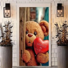 2D 평면 배너 도어 커튼 축제 장식 파티 배경 폴리에스터 1개 생생한 꽃무늬 및 슬레이트 길 디자인, 01 80X120cm, 01 MULTI