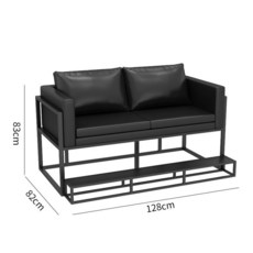 QJUN 臺球沙髮觀球椅子，桌球廳專用休息沙髮，舒適看球臺球室用品，耐用穩固。, 雙人沙發（加踏板）, 1個