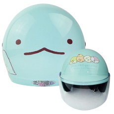 LINJULI角落小夥伴02 3/4罩安全帽，附鏡片，正版授權，復古兒童安全帽，半罩/3/4罩安全帽，角落生物, 藍綠