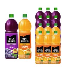 미닛메이드 오렌지 1.5Lx6개+미닛메이드 포도 1.5Lx6개 (총 12개), 12개, 1.5L