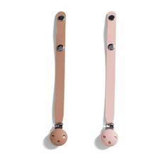 [쁘띠윙스] 쪽쪽이 스트랩/홀더 실리콘홀더 노리개 젖꼭지 클립 치발기 떨어짐방지, 스트랩, 카라멜+다크핑크, 1개