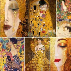 실십자수 8종택1 명화 클림트 모음 대형 십자수 세트 패키지 DIY만들기, 30x40, 11CT, HMA10863, 1개
