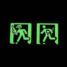 圓仔 緊急逃生夜光反光臂章 氣章 魔鬼氈魔術貼 (帶槍款/帶貓款), 1個, 50038-[帶貓逃生]