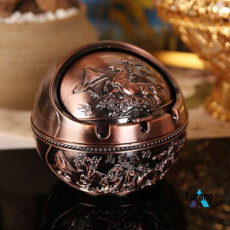 커버 금속 다기능 유럽 복고풍 재떨이 창조적 인 성격, 청공 홍구에 새로운 구면 말, 1개