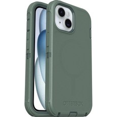 OtterBox 아이폰 15 14 13 (전용) 디펜더 시리즈 케이스 - 스크린리스 - 견고하고 내구성 - 포트 보호 기능 포함 (비자석 안전 베이비 블루 진 (블루), MagSafe 없음, 아이폰 15, 아이폰 14, 아이폰 13, Lichen The Trek(그린)