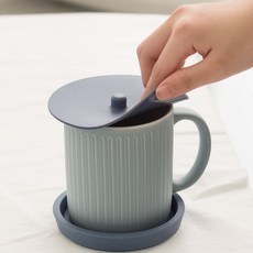 국산 실리콘 컵뚜껑 머그잔 덮개 커버, 01_펌킨 그레이