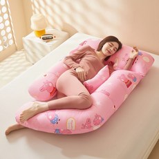 孕婦枕 護腰側睡枕 託腹枕 多功能孕期睡覺靠抱枕, 親膚棉G型可拆洗 小豬佩奇 買一送8
