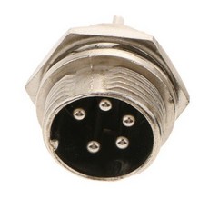 티앤디 16mm 5핀(수) 항공잭 써큘러 잭 커넥터 항공단자 플러그 케이블, 1개