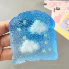 압착시뮬레이션 투명한 구름 토스트 부드러운 장난감 부드러운 3D 젤리 무지개 디저트 떡 짜기 스트레스 릴, [01] Cloud toast