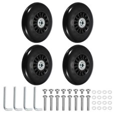 YELARXI 교체용 수하물 바퀴 여행 가방 바퀴 교체 키트 87x24mm 및 2세트 및 고무 및 블랙 - 장착 (회전 캐스터 베어링 수리/교체/롤러 백/가방/스피너), YELARXI 교체용 수하물 바퀴, 여행 가방 바퀴 교