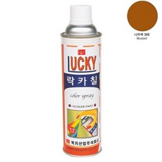 럭키 락카 스프레이 페인트 건축용 방청코팅제 목재 철재 공예 산업현장 가정 420ML, 나무색368, 1개