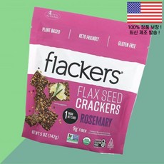 플래커 아마씨 크래커 로즈마리 5온스 142g Flackers Flax Seed Crackers Rosemary 5oz, 플래커 아마씨 크래커 로즈마리 5온스 142g Flac, 1