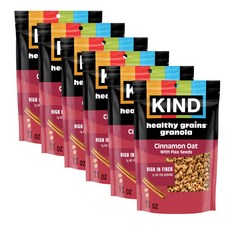 KIND 한 곡물 그래놀라 계피 귀리 클러스터 아마씨 포함 Kind Healthy Grains Granola Cinnamon Oat Clusters with Flax Seeds, 6g, 1개, 6 Count, Cinnamon Oat with Flax Seeds