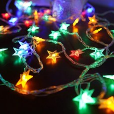 스타 스트링 체인 가랜드 작동하는 웨딩 생일 파티 크리스마스 트리 룸 장식, 1개, 3. Multicolor D. 3M 20LED