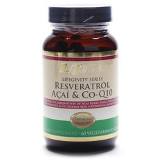 Life Time 白藜蘆醇巴西莓&Q10素食膠囊, 1個, 60 件