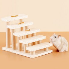 도치퀸 햄스터 계단 DIY 구름다리 집꾸미기 대형, 1개, 우드색상