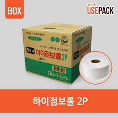 유즈팩 천연펄프 무형광 파트너 하이점보롤2p BOX 16롤, 1개, 200m