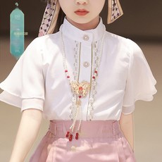 女唐裝古風漢服女童馬面裙夏季套裝國風裙子夏古裝表演兒童禮服裙