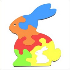 DIY 창작용 3D 퍼즐 토끼(6pcs), 1개