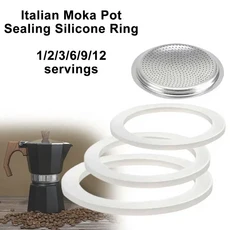 커피 실리콘 링 이탈리아 모카 포트 와셔 가스켓 Coffeeware 컵 교체 에스프레소 메이커 6 cup sieve, 1개, 흰색