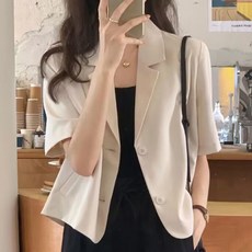 여성 반크롭 투버튼 여름 자켓 1P 데일리 마이 정장 kta9638QG