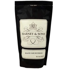 Harney & Sons Black Cask 버번 티 봉지 50개 버번 향이 들어간 랩상 홍차, 1