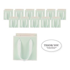 빛공 정사각 고급 미니 선물 쇼핑백 종이가방, 12개, 민트