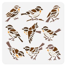 PET 창의적 페인팅 스텐실 장식적 커팅판 가구 리폼 채색 DIY, 버드 60, 1개