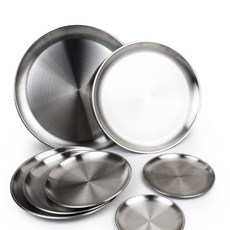 CLOVER 스텐 원형트레이 스텐식기, 1호 14cm, 1개