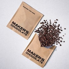 메이커스초콜릿 싱글오리진 카카오닙스 패키지 탄자니아산 코코아 건강 간식 비건 요거트토핑 발렌타인데이 선물 답례품, 4개, 25g