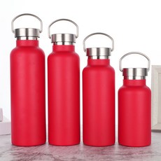 美式大口保溫杯 304不鏽鋼運動水壺, 大紅 鋼蓋, 1套, 350ml