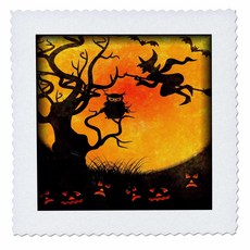 8x8 inch Quilt Square - Halloween Backdrop Designs Halloween Holiday Themes, 미정