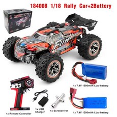 WLtoys XK 184008 RC카 118 60 kmh 4WD 브러시리스 리모컨 LED 조명 모든 지형 2.4GHz 고속 오프로드, 2) 184008 2 Battery